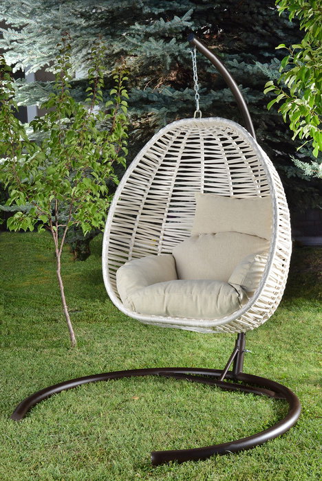 Hanah Home Silla Columpio Individual de Jardín en Crema